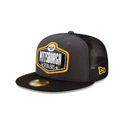 Pittsburgh Steelers Gorra | New Era NFL Draft 59fifty Fitted Cap Mexico - Grises